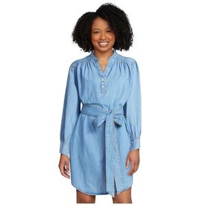 Time & Tru Womens Chambray Denim Mini Shirt Dress Belted Long Sleeve NWT  XXXL
